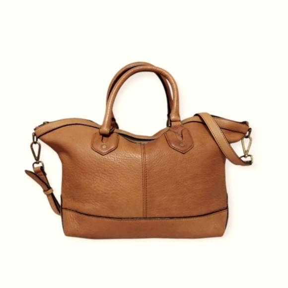 Madewell Berliner Zip Satchel In English Saddle Leather Great Condition - Picture 1 of 13